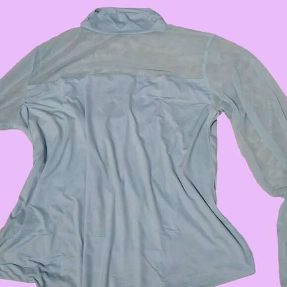 Long Sleeve Turtleneck Mesh Bodysuit with Snap Closure - Picture 6 of 8